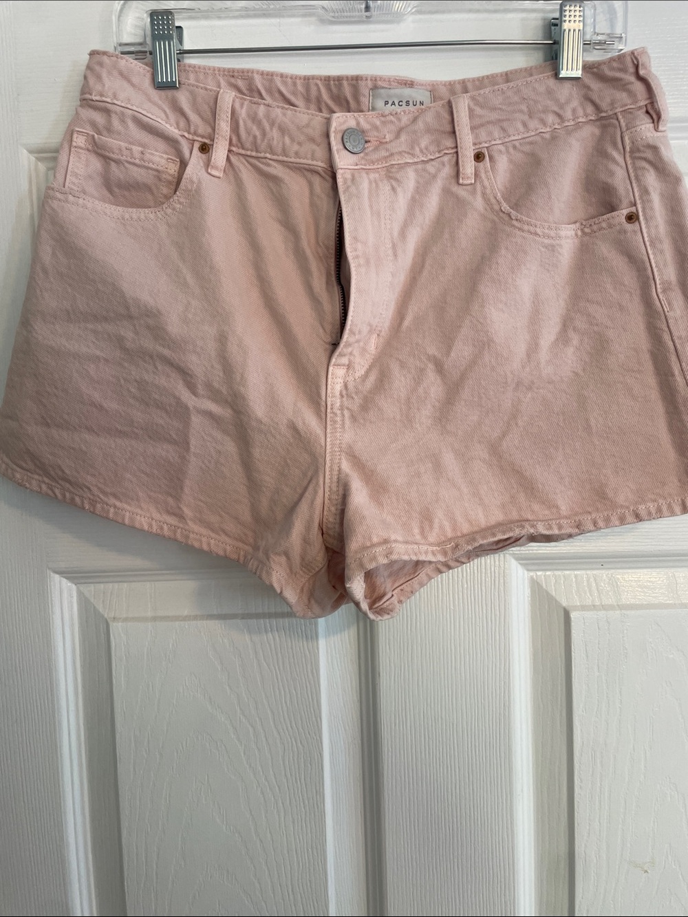 PacSun Pale Pink High-Rise Denim Shorts and future collective long short bundle